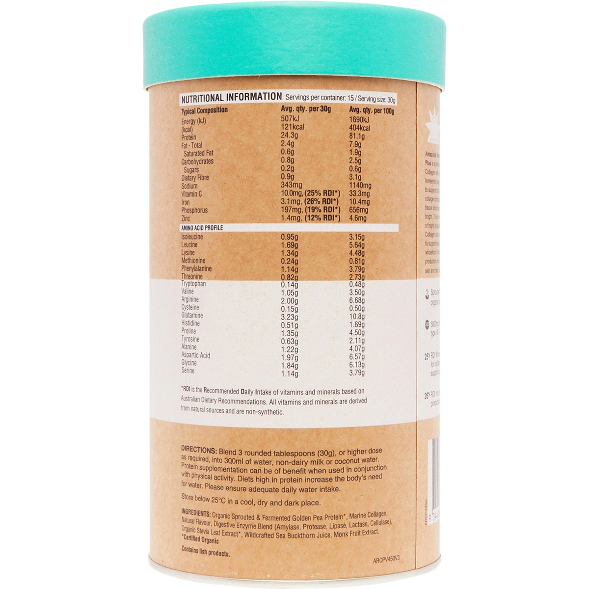 Raw Protein Collagen Plus Vanilla Maple 450g