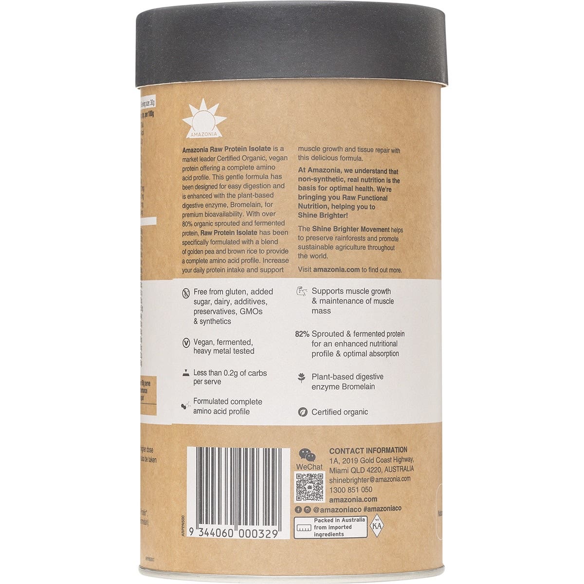 Raw Protein Isolate Natural 500g vegan