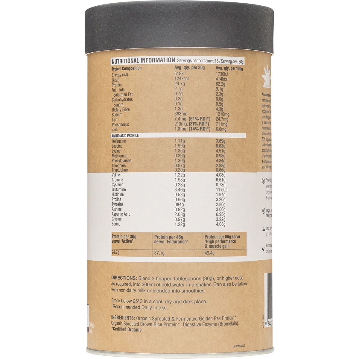 Raw Protein Isolate Natural 500g vegan