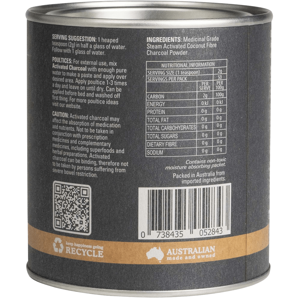 Activated Charcoal Steam Activated Charcoal Powder 100g